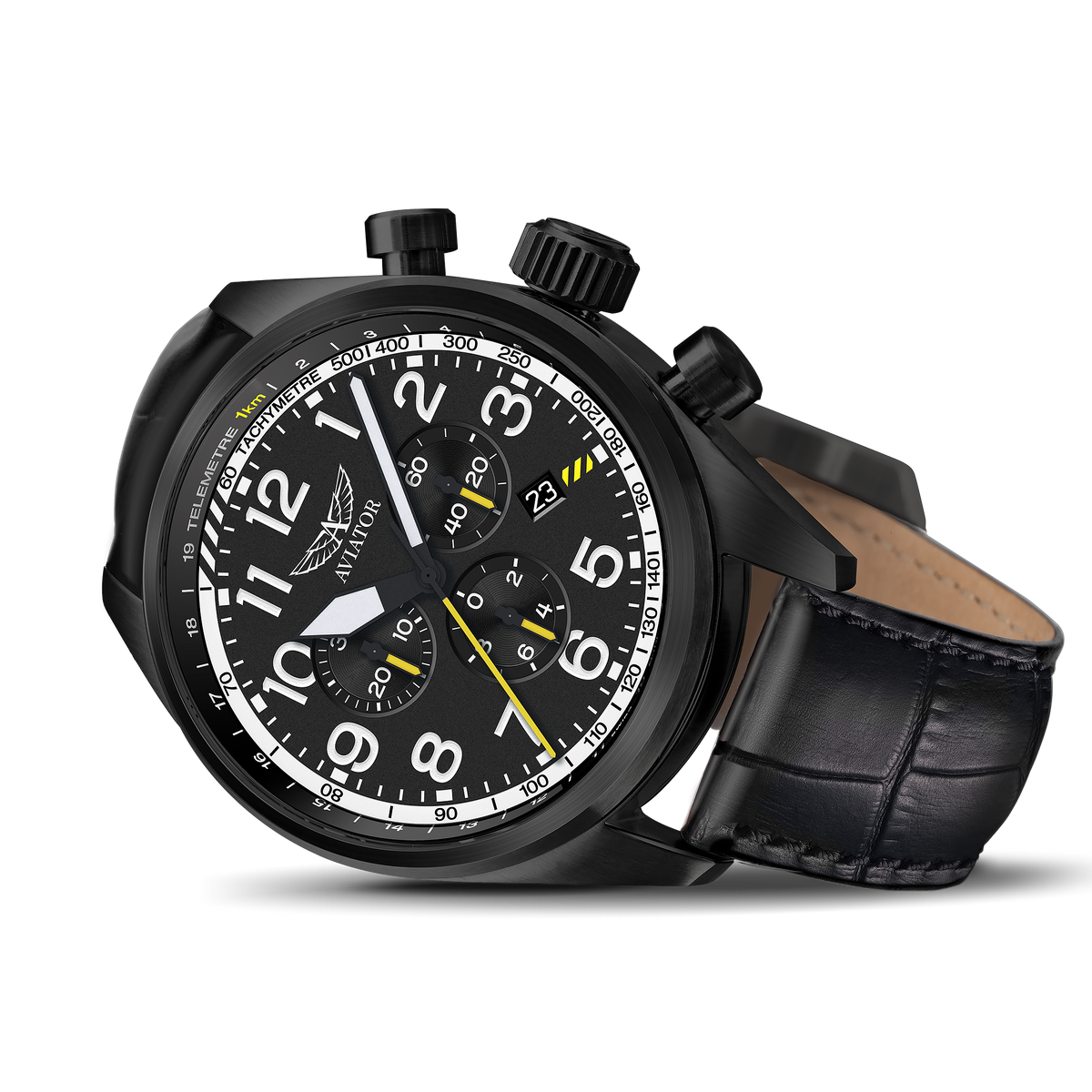 Black Aviator - Chronograph Watch
