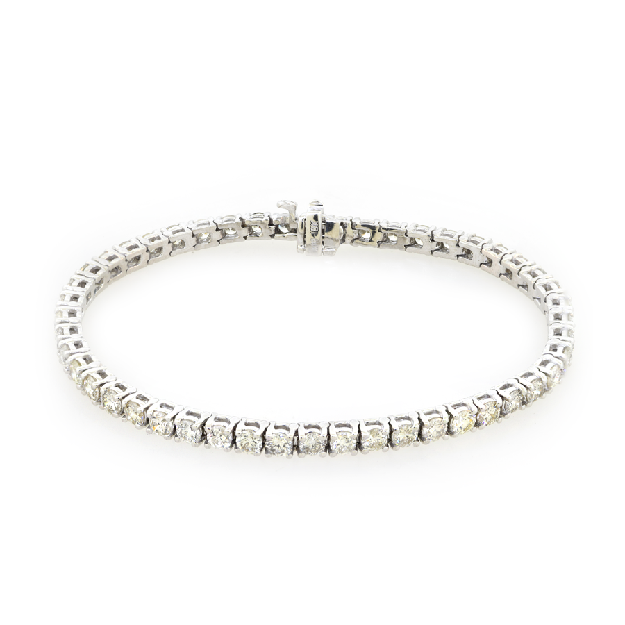 18K White Gold Diamond Tennis Bracelet 6 Carats