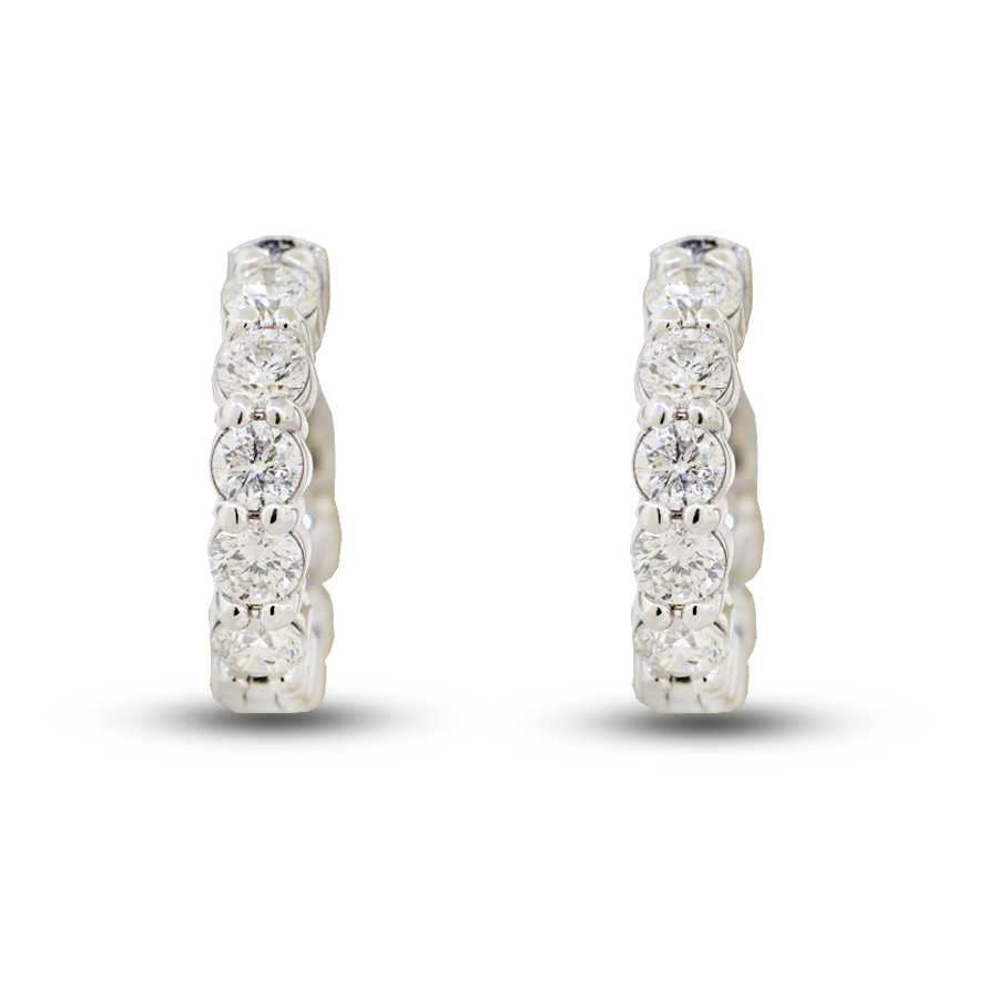 14KW Diamond Hoop Earrings