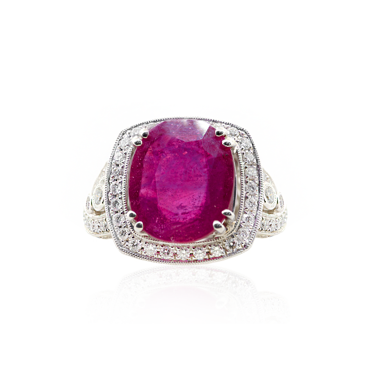 18K 13.70gm Ruby & Diamond Ring