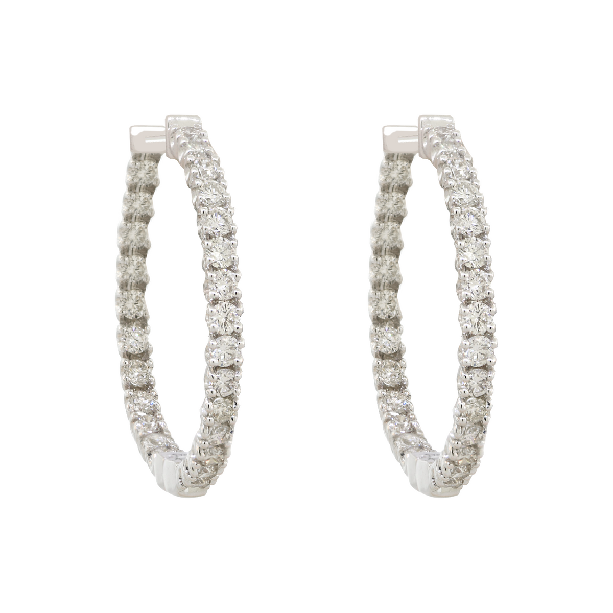 14KW 3.40gm Diamond Hoop Earrings