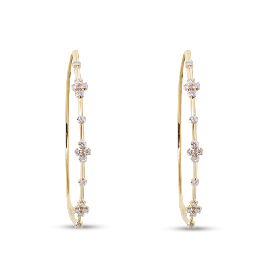14KY Diamond Hoop Earrings - Gabriel & Co.
