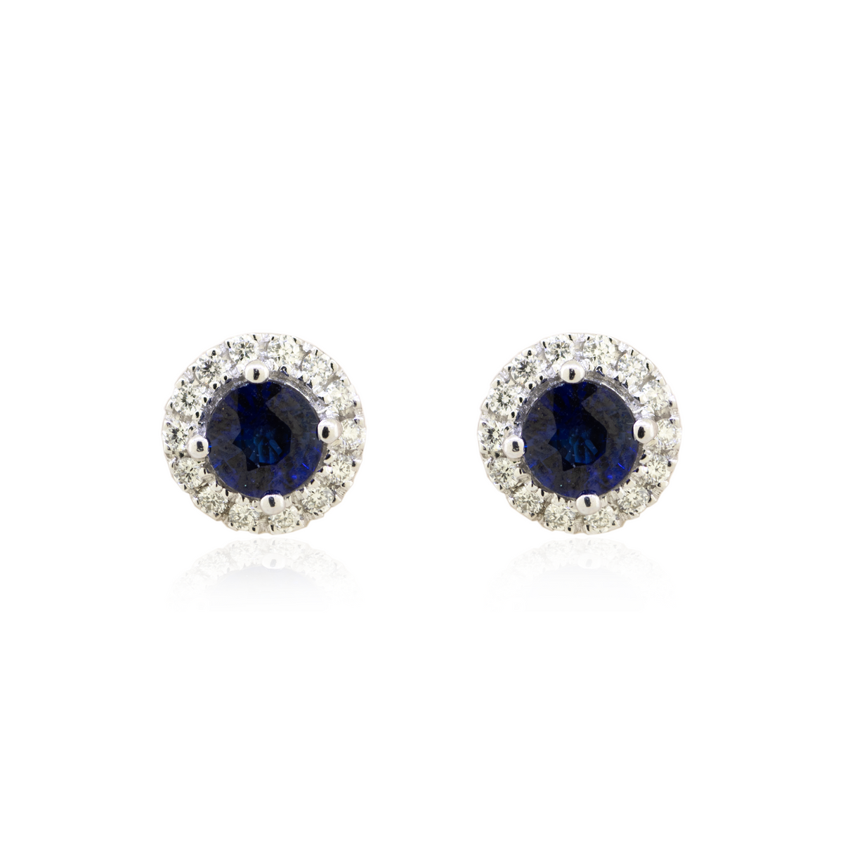14KW Sapphire & Diamond Earrings