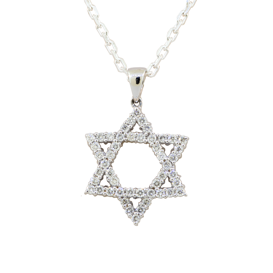 Star Of David Diamond Necklace