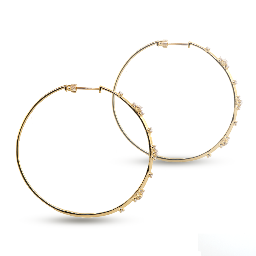 14KY Diamond Hoop Earrings - Gabriel & Co.