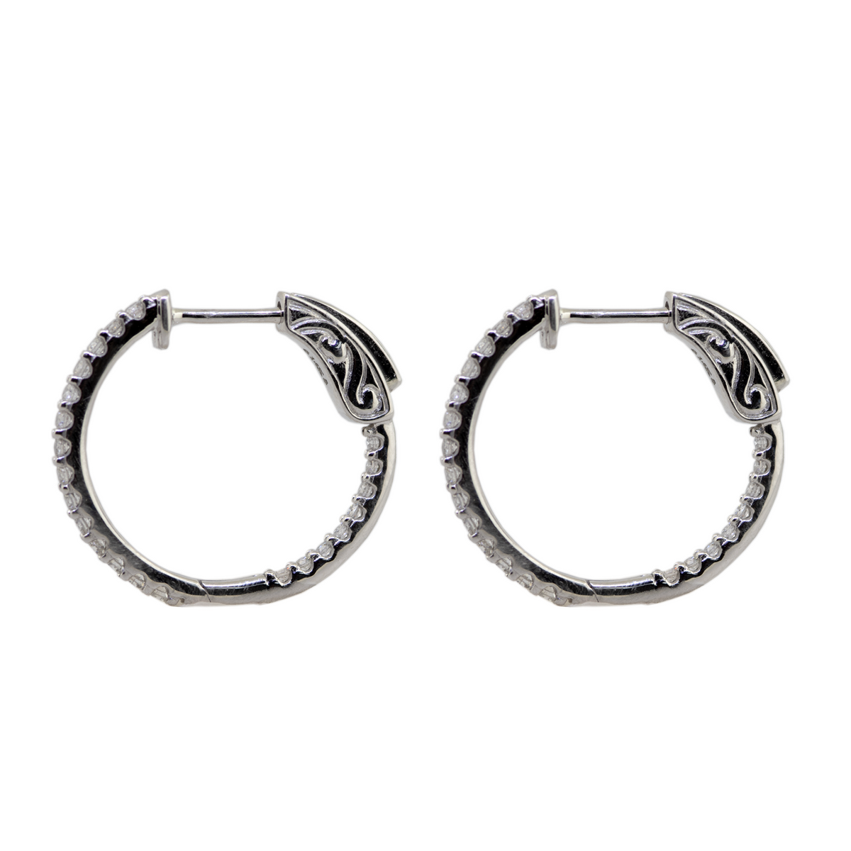14KW 3.50gm Diamond Hoop Earrings