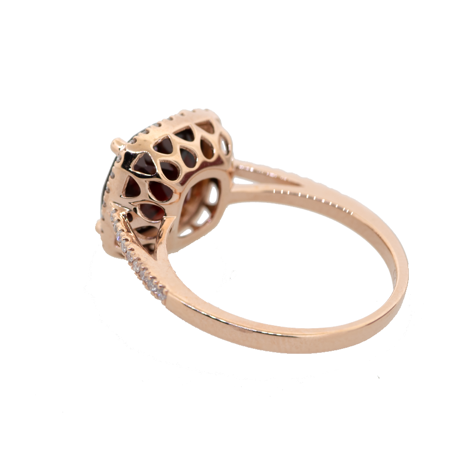 14KR Garnet & Diamond Ring