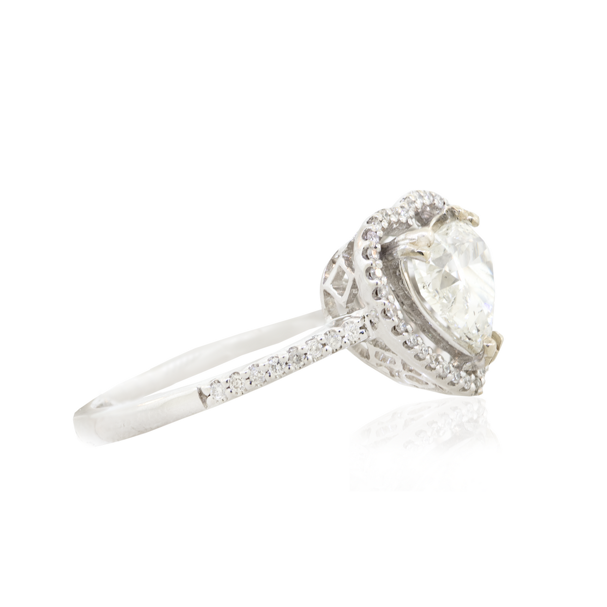 14K Diamond Mounting Heart Shaped