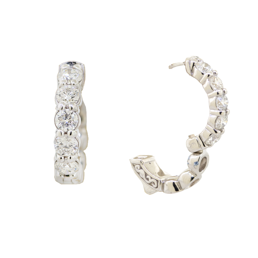 14KW Diamond Hoop Earrings