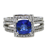 18K Diamond & Sapphire Ring