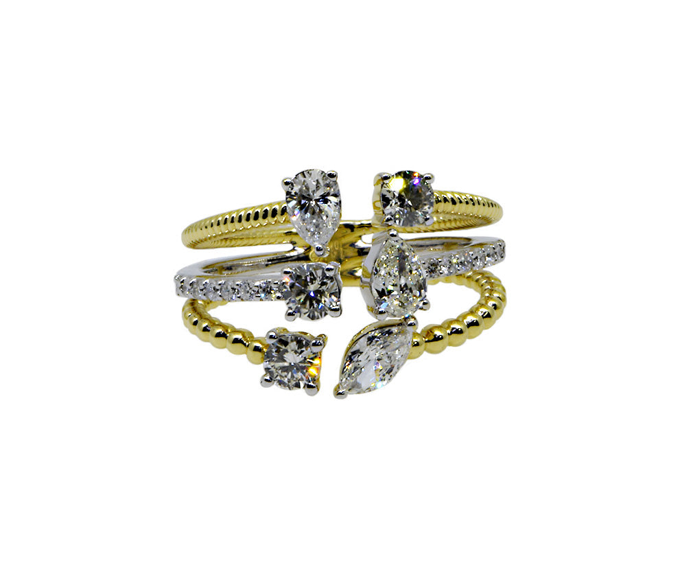 Fancy 6 Diamond Ring