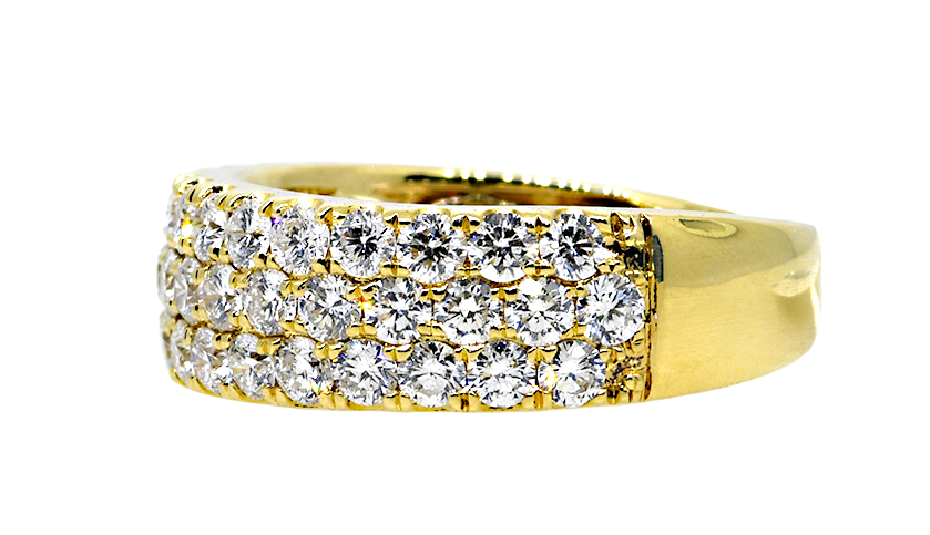 14KY 3-Row Diamond Band