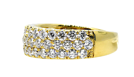 14KY 3-Row Diamond Band
