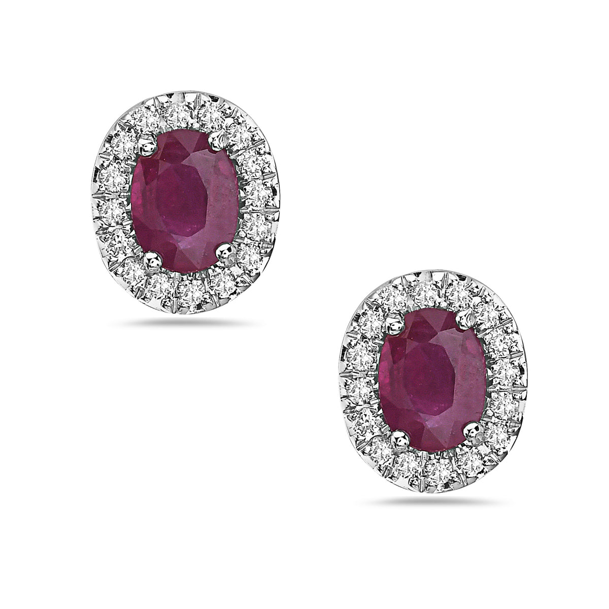 Diamond & Ruby Stud Earring