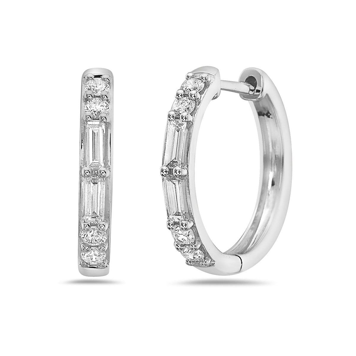 14KW Diamond Hoop Earrings