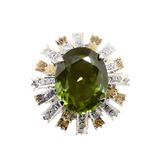14KYW Peridot & Diamond Ring