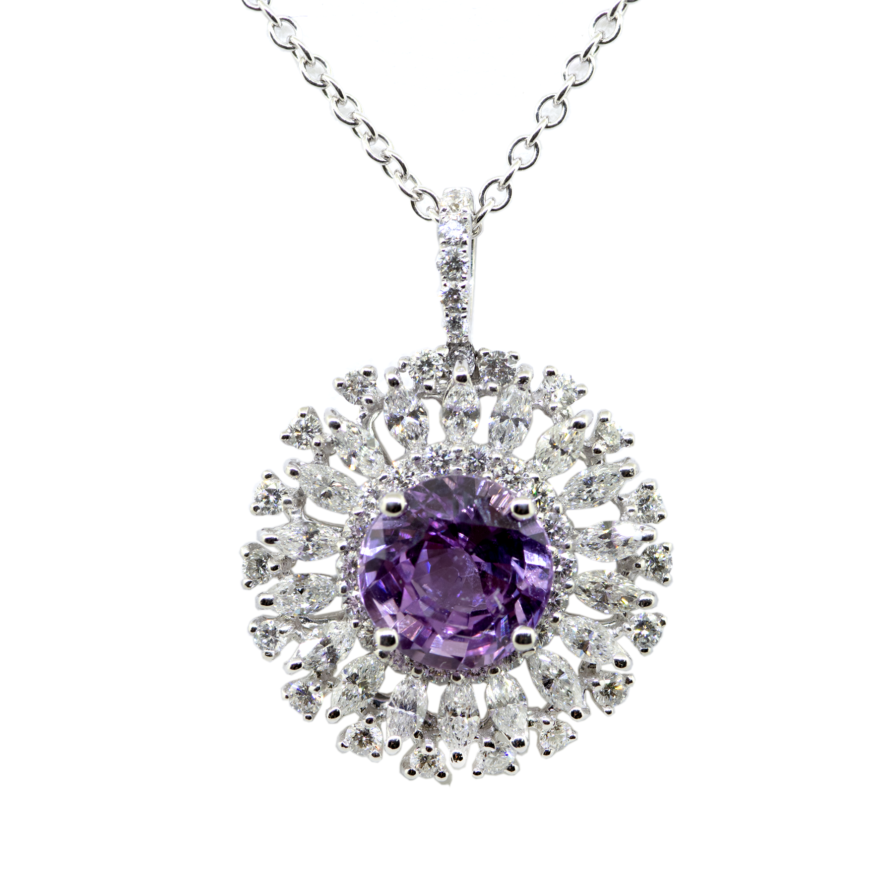 Diamond necklace purple Clearance