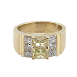 14KY 16.10 gm. RAD17 Gents Diamond Ring Yellow Diamond