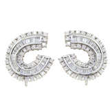 Platinum Curved Diamond Earrings