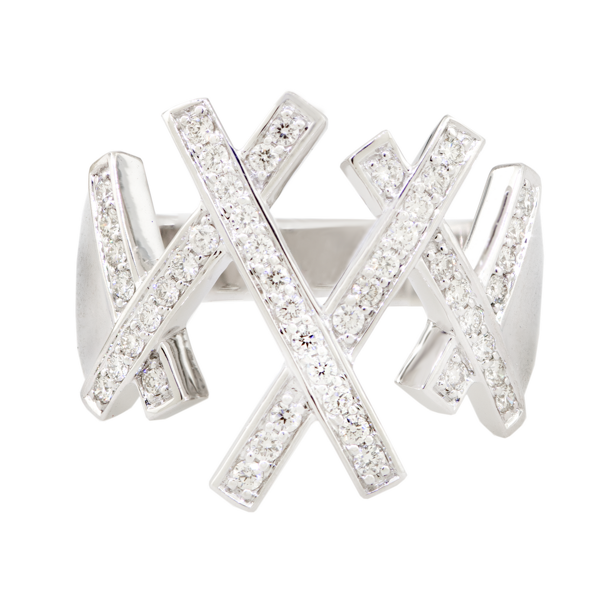14KW 7.40 gm. Diamond "X" Ring