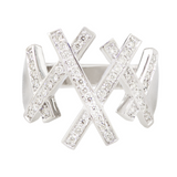 14KW 7.40 gm. Diamond "X" Ring