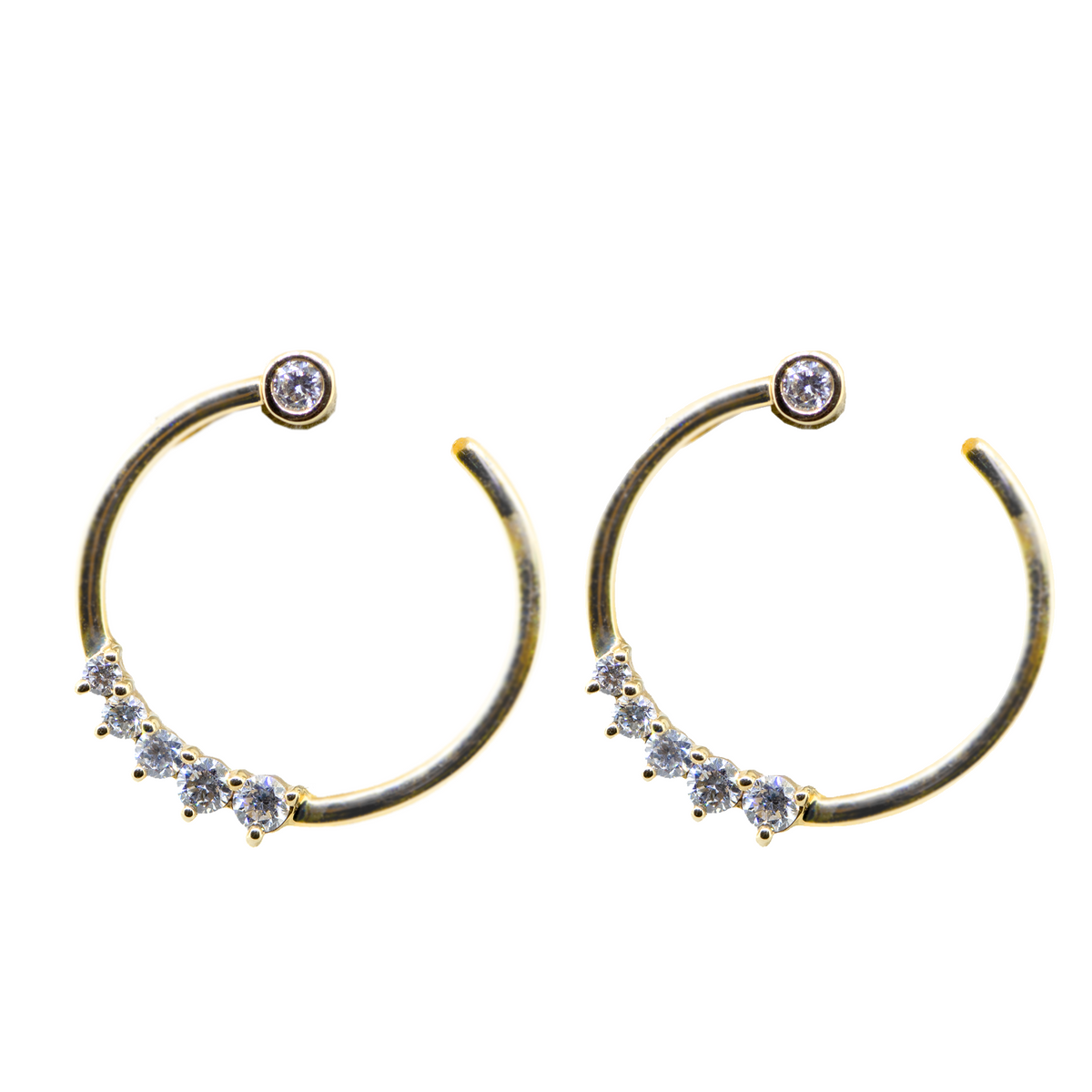 14KY 3.40 gm. Diamond Circle Earrings
