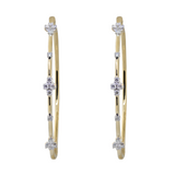 14KY 9.80 gm. Diamond Hoop Earrings 50-mm DIA RBC 28=0.50ct