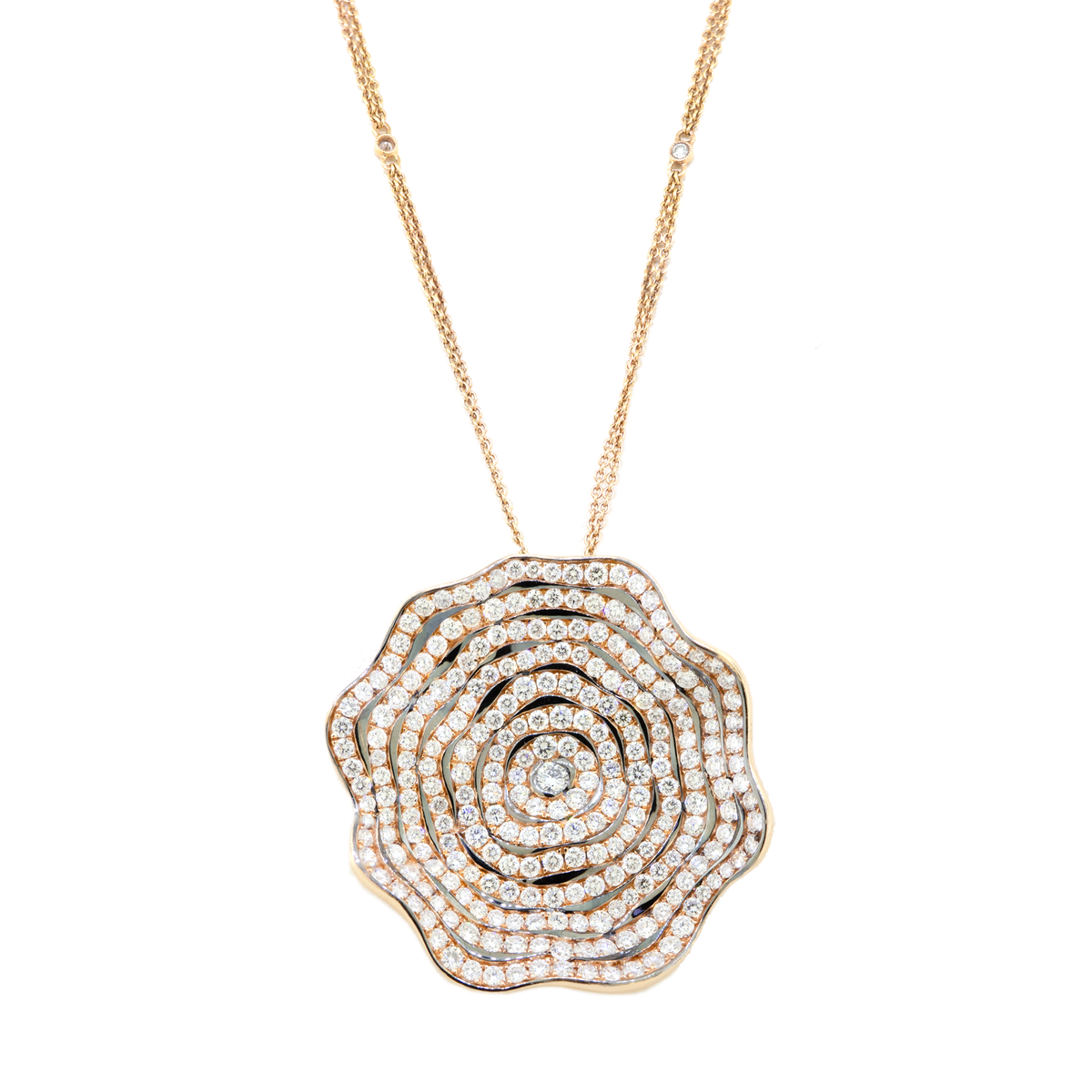 18KR Siera Rose Pendant w Diamond Chain