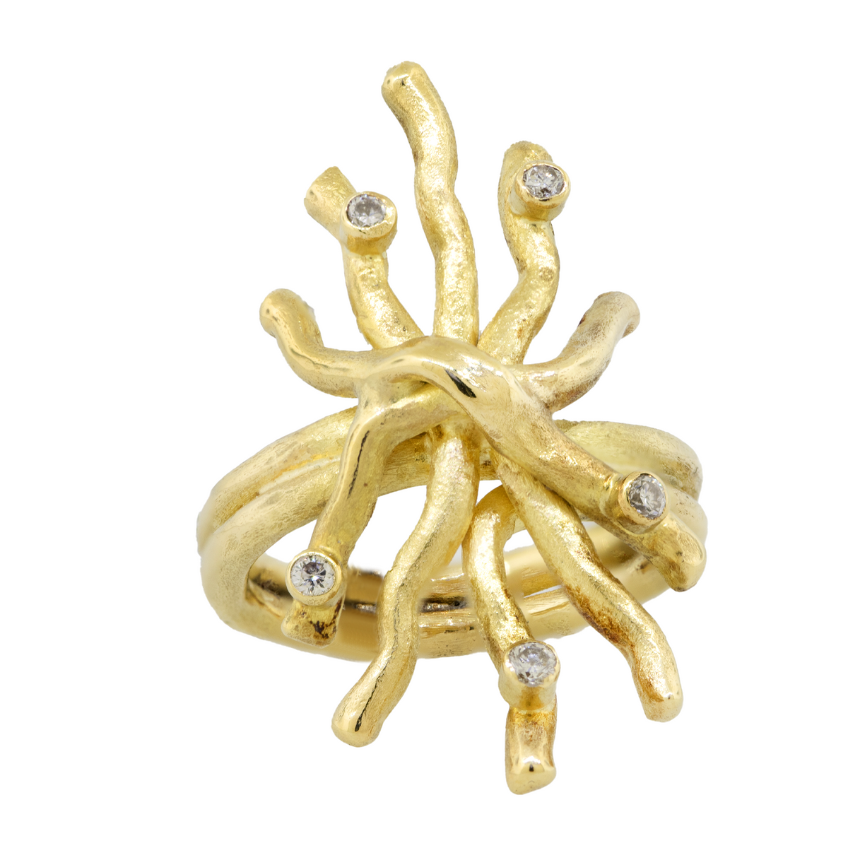 18KY 8.40 gm. Diamond "Coral" Ring