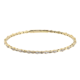 14KY 5.80 gm. Flexible Diamond Bangle Bracelet DI RBC 66=1.35ct