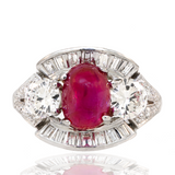 Platinum 8.50 gm. Ruby & Diamond Ring