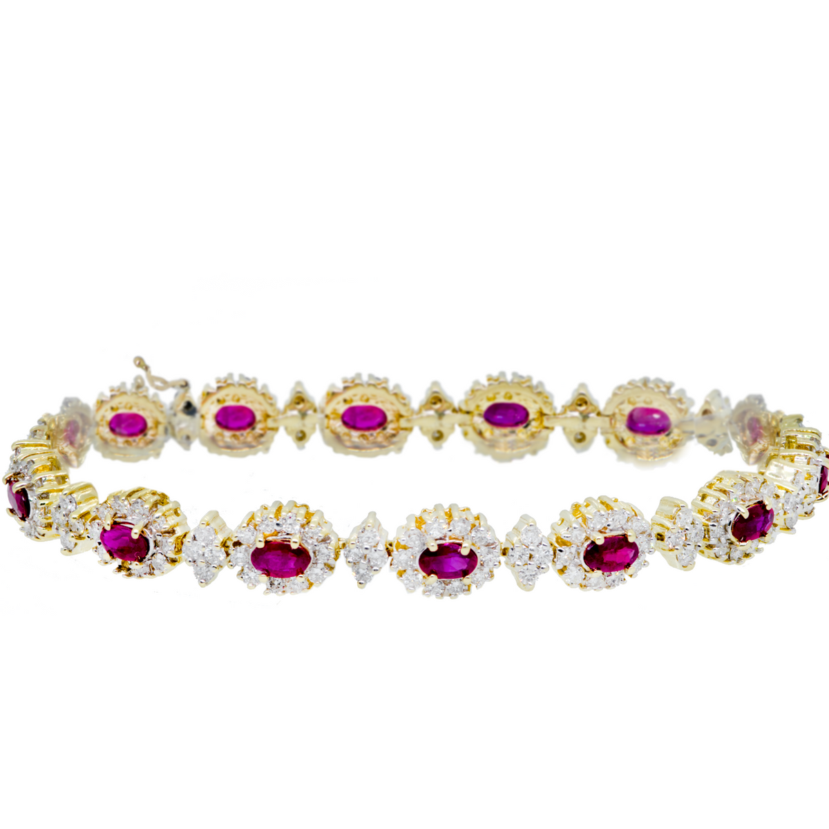 14KY 21.40 gm. Ruby & Diamond Bracelet