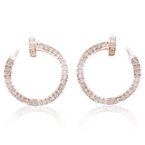 18KR Rose Gold Diamond Nail Earrings