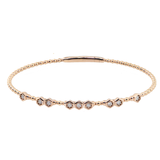 14KR 5.70 gm. Diamond Bangle Bracelet DI RBC 9=0.22ct