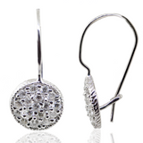 14KW 2.00 gm. Diamond Disk Dangle Earrings