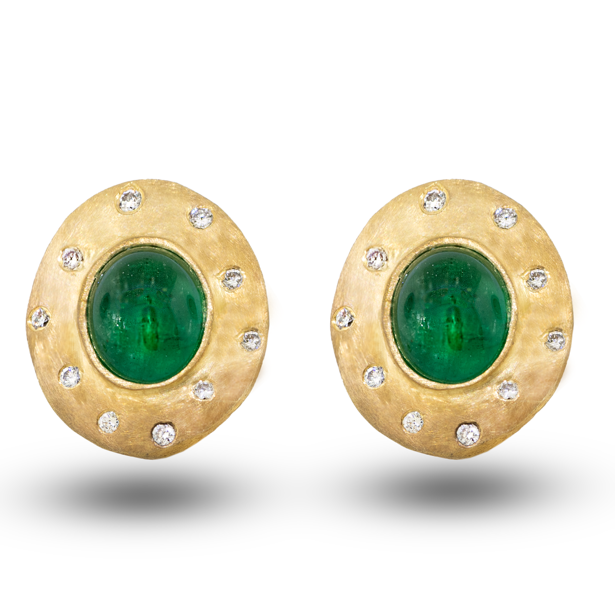 14KY 6.50 gm. Emerald & Diamond Earrings