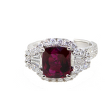 18KW 6.90 gm.  Rubellite & Diam Ring