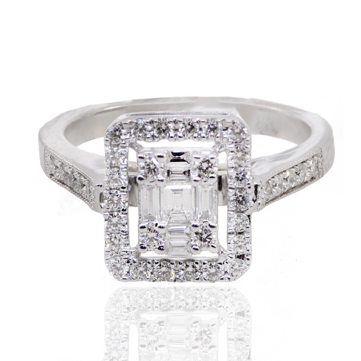 14K WHITE GOLD DIAMOND RING