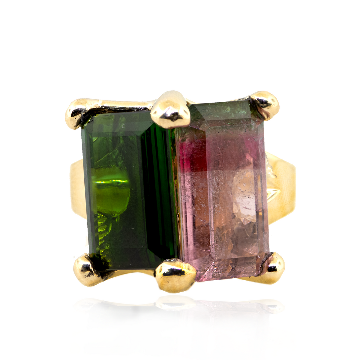 14KY 13.50 gm. Ring w/ Ametrine & Bi-Color Tourmaline