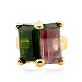 14KY 13.50 gm. Ring w/ Ametrine & Bi-Color Tourmaline