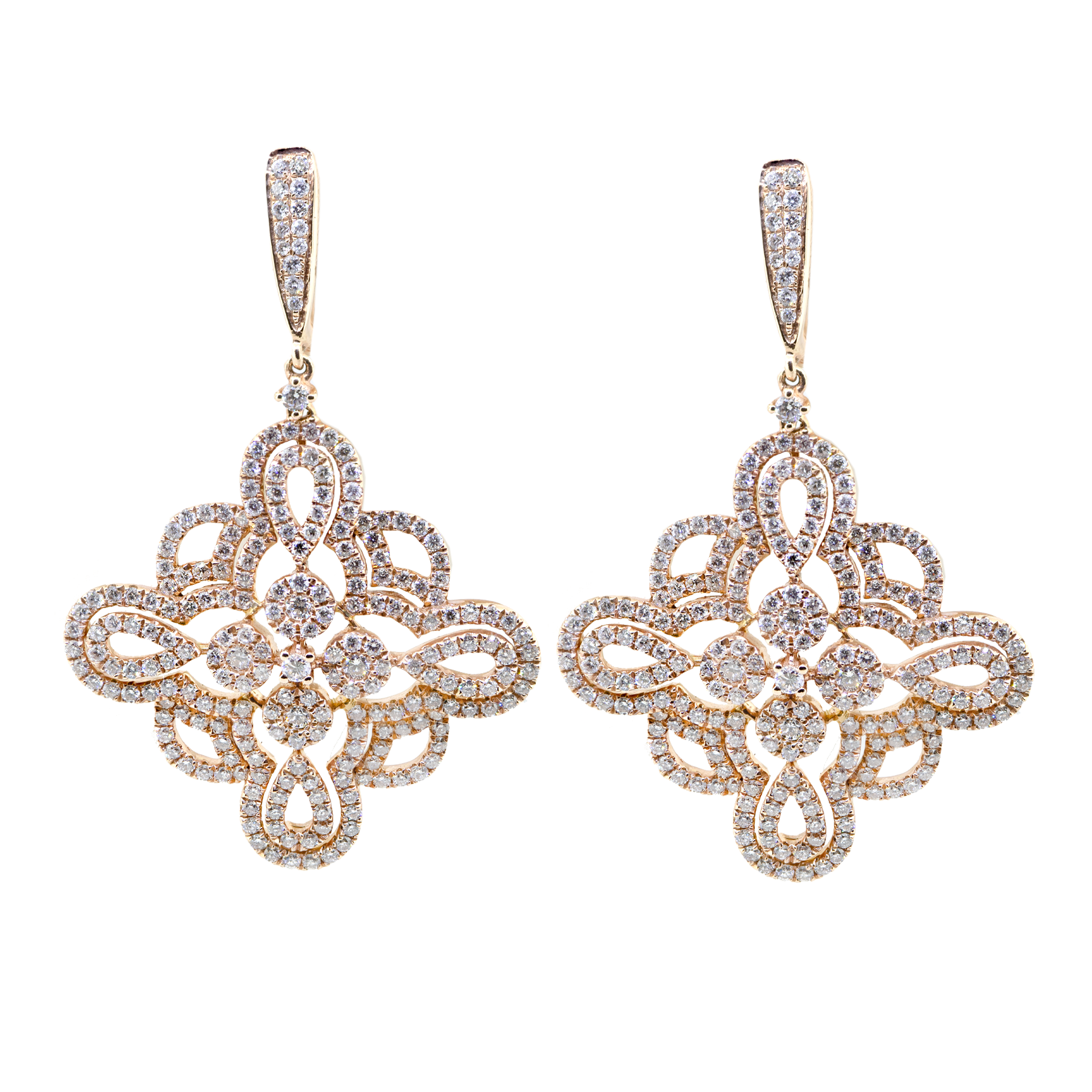 Dangle earrings hot sale rose gold