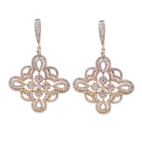 14K Rose Gold DI 454=3.40 cl Diam Dangle Earrings