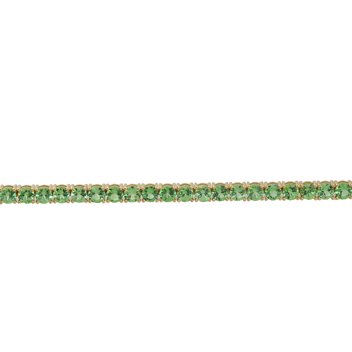 18KY 13.80 gm. Tsavorite Tennis Bracelet