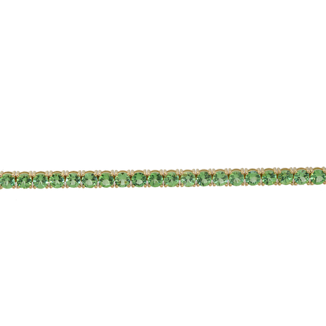 18KY 13.80 gm. Tsavorite Tennis Bracelet