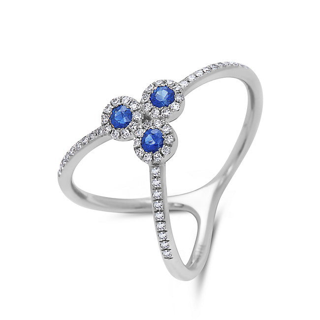 14KW 3 Stone Sapphire Ring