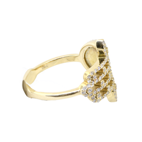 18KY 6.25 gm. Diamond Hamsa Hand Ring