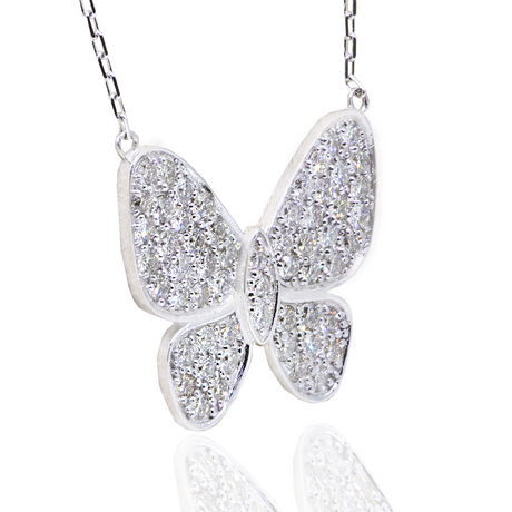14KW 5.00 gm. Diamond Butterfly Necklace