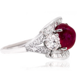 Platinum 8.50 gm. Ruby & Diamond Ring