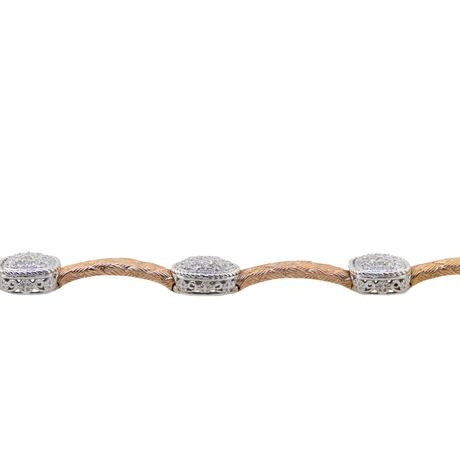 14KR 25.70 gm Diamond Station Bracelet