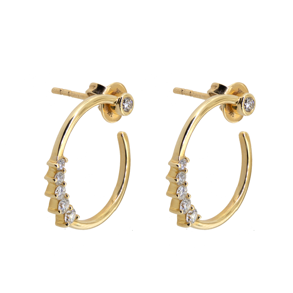 14KY 3.40 gm. Diamond Circle Earrings